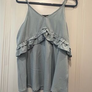 Doe & Rae Soft Blue Ruffled Camisole